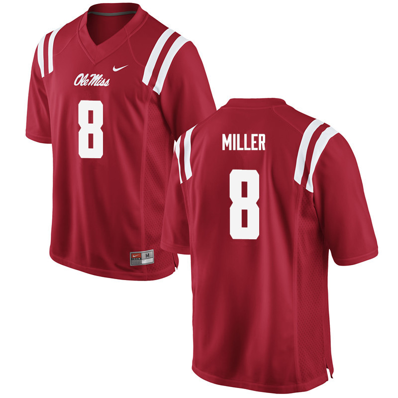 Ole Miss Rebels #8 C.J. Miller College Football Jerseys-Red